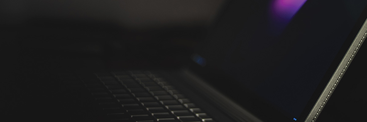 A photo of a black laptop for online payment